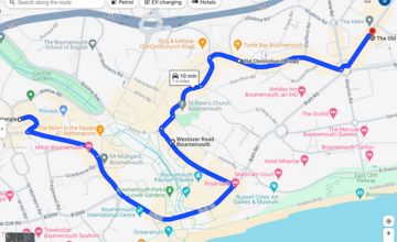 Starting at 4.00pm at The Triangle, Bournemouth (BH2 5RG). Heading northeast on Westover Road towards the town centre. Continuing onto Old Christchurch Road. Arriving at The Old Fire Station, Holdenhurst Road (BH8 8AD). From there, the cars will head home.